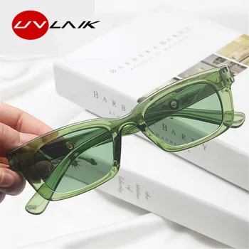 Små Firkantede Solbriller Kvinder Brand Designer Vintage solbriller til Mænd Hip Hop Rektangel Brillerne Klar Grøn UV400 Beskyttelsesbriller