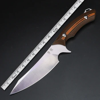 Offentlig D2 Stål Overlevelse Kniv Camping Multi Jagt Håndlavet Kniv Høj hårdhed Bærbare Fixed Blade Knife for Jakke 22633