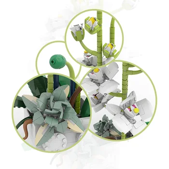 Retro Kinesisk Stil Planter Vase Potteplanter Grønne orchid Blomstre byggesten Mursten Tilbehør Model Kids Pædagogisk Legetøj