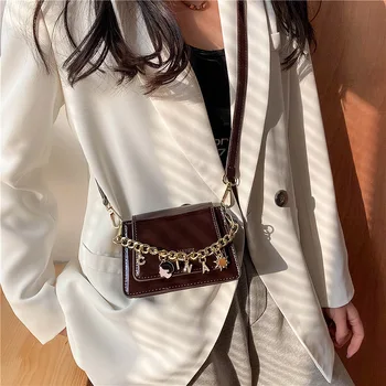 Høj Kvalitet Damer Mode Afslappet Lille Torv Bag 2021 Nye Koreanske Version Kæde Skulder Messenger Portable Kvindelige Taske