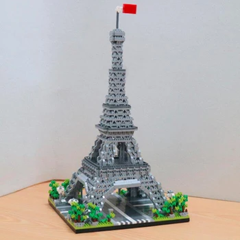 CB 8002 World Architecture Frankrig, Paris Eiffel Tower 3D-Model DIY Mini Diamant Blokke, Mursten Bygning Legetøj For Børn, Ingen Box 23142