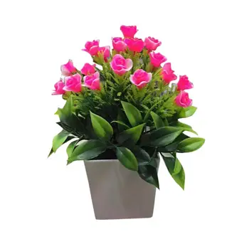 Kunstig Blomst Sarte Miljø-Plast Mini Faux Pottede Planter til Have, Balkon, boligindretning Simulering Anlæg 23473