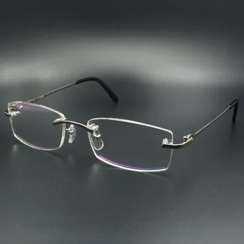 Uindfattede Klare Briller Rammer Herre Gennemsigtig Optiske Briller Metal Carter Deisgner Brillerne Udfylde Recept Briller 23818
