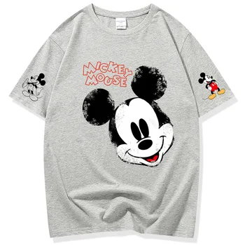 Disney Fashion Mickey Mouse Tegnefilm Print Korte Ærmer Par Kvinder Unisex T-Shirt Afslappet Harajuku Sommer Tee Toppe 7 Farver 23999
