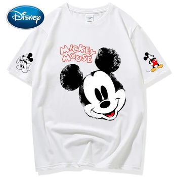 Disney Fashion Mickey Mouse Tegnefilm Print Korte Ærmer Par Kvinder Unisex T-Shirt Afslappet Harajuku Sommer Tee Toppe 7 Farver