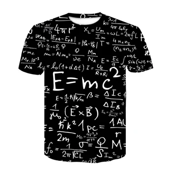 Sjov Harajuku Casual Mænds T-shirt 2021 Nye Design af 3D-Print-Fysik Formel Matematik kortærmet T-shirt til Sommeren Streetwear 24212