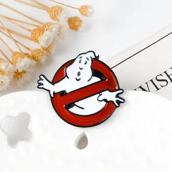 White Ghost Badge Broche Ghostbusters Emalje Pin-Pose Tøj Revers pin-Tegnefilm Sjov Film Smykker Gave til fans