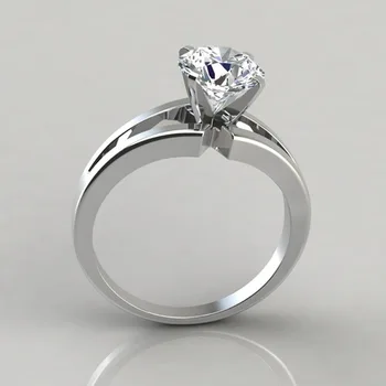 Hot Salg Ny Simpel Legering Indlagt Zircon Ring Populære Bryllup Diamant Ring