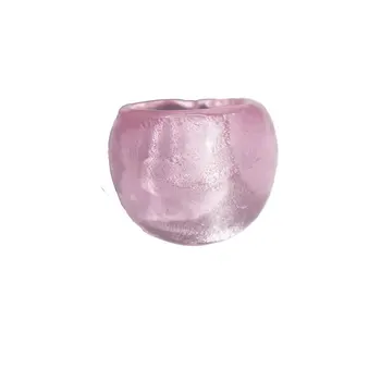 2021 Nye Fashionable Overdrevet Klar Pink Blå Glas Ring Temperament Pegefinger Kvindelige Smykker