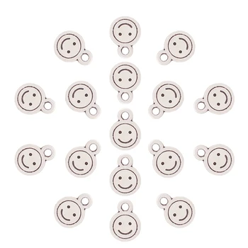 60 x Antik Sølv Farve Smil Ansigt Charms Vedhæng, Perler, 2-Sidet til DIY-Halskæde Armbånd Smykker at Gøre Tilbehør 12x9mm 2475