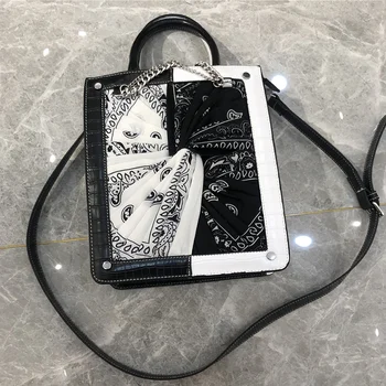 Mode afslappet new style syning mønster i sort og hvid håndtasker mænds afslappet luksus tasker håndtasker