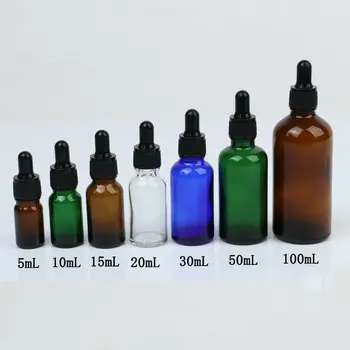 5 ml til 50 ml farve amber glas dråbe flaske, tom tea tree olie essens, aromaterapi, parfume flydende flaske container eksperiment