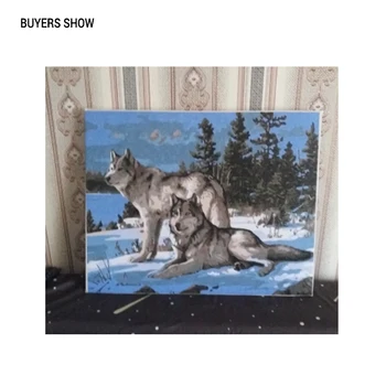 GATYZTORY Maling Af Tal For Voksne Børn Wolf Dyr Håndmalet Oil Painting Home Decor Gave 254