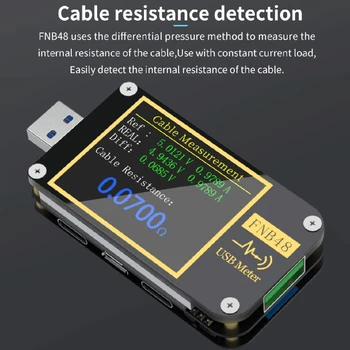 FNB48 PD udløse Voltmeter amperemeter Aktuelle og Voltmeter USB-tester QC4 + PD3.0 2.0 PPS hurtig opladning protokol kapacitet