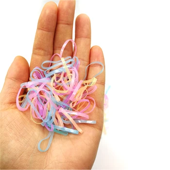 500PCS Farverige Søde Piger Farverige Ring med Engangs Elastisk HairBands Reb Silikone Hestehale Indehaveren elastik