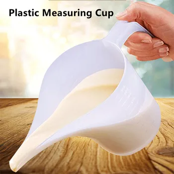 1000ML Tip Munden Plast målebæger Gennemsigtig Tragt Cup Med Skala Bægerglas Pot Væske Beholder Bagning Værktøjer