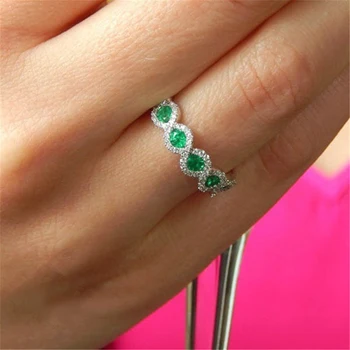 Kvinder Vintage Ring, Rød/grøn Zircon Sten Ring for Kvinder, Tilbehør, Smykker Engagement Kvindelige Casual Ring Fødselsdagsgave
