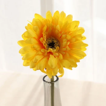 Kunstige Gerbera Silke Blomst Simulering Afrikanske Chrysanthemum Falske Blomster Bryllup Part Dekorationer Hjem Garen Indretning