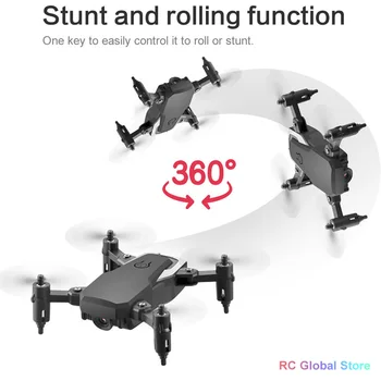 RC Drone UAV 4K HD med Kamera Quadrocopter Mini 606 Fjernbetjening Helikopter enkelt-Tast Retur WIFI Sammenklappelig Quadcopter Toy ASSOT