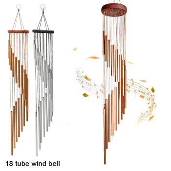 18 Rør vindspil i Metal Vind Klokker Nordiske Klassisk Håndlavet Pynt, Have, Terrasse, Udendørs Væg Hængende Home Decor 90x120cm 2695