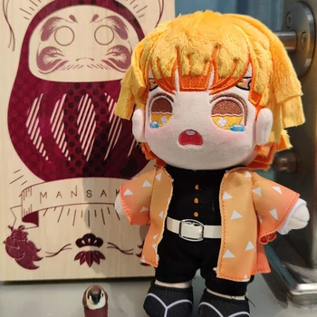Demon Slayer Plys Agatsuma Zenitsu Figur Plushie Dukke Tøj Foranderligt Japan Anime Cosplay Merch Tegnefilm Toy Manga Gave 20cm