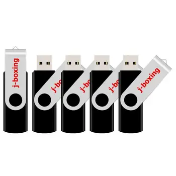 J-boksning 5PCS Dual Port OTG USB-Pendrive, 8gb, 16gb, 32gb, 64gb Micro-USB-Flash-Drev Drejeligt for Samsung, Huawei Tablet-Sort