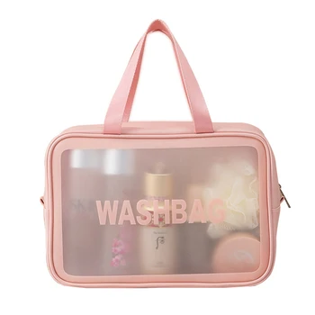 Makeup Organizer Taske Kosmetiske Opbevaring Zip Washbag vandtæt Gøre Op Brusebad Tote Taske for Toiletartikler, som Rejser med Lynlås Pose 2756