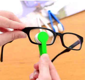1 STK Mini-Solbriller Børste Microfiber To-side Briller Rengøring Tør Brille Renere Børste Briller Rub Briller Rengøring af Værktøj 27954