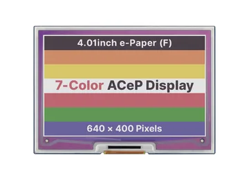Waveshare 4.01 tommer Farverige E-Papir, E-Ink Display HAT Til Raspberry Pi 640×400 Pixels ACeP 7-Farve SPI Interface 2815