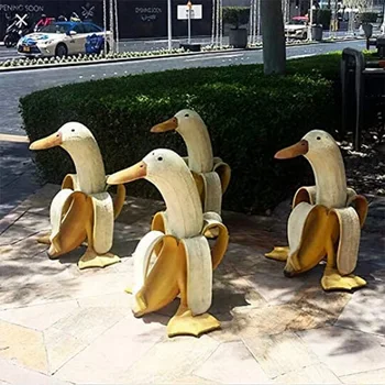Børn Sjove legetøj Kunst Banan Duck Kreative Haven Dekoration Skulpturer Værftet Haven Indretning Hjem Statuer Tilbehør til Udsmykning