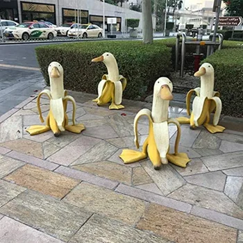 Børn Sjove legetøj Kunst Banan Duck Kreative Haven Dekoration Skulpturer Værftet Haven Indretning Hjem Statuer Tilbehør til Udsmykning