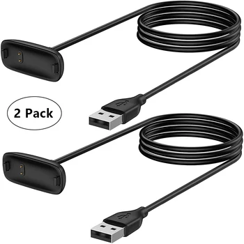 2 Pack Oplader, Kompatibel med Fitbit Inspirere 2 (Ikke for Inspire), 3.3 M USB Opladning Kabel Udskiftning Stå Dock Base Station 28545