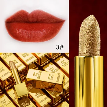 6 Farver, Glitter Glimmer Nude Læift Makeup Langvarig Velve Rød Golden Sexet Shimmer Lip Stick Make Up, Kosmetik, Skønhed