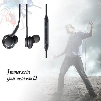 Stereo Sport In-Ear Hovedtelefoner Med Mikrofon 3,5 Mm Kontrol Boks Trådført Hovedsæt Til Samsung Galaxy S8 S8Plus 2020 Hot Salg