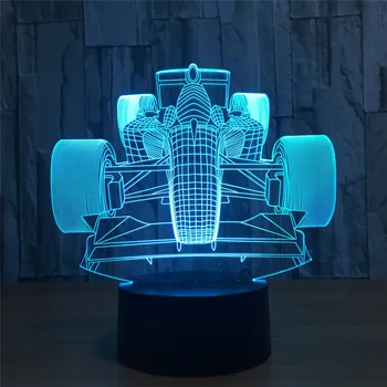 Cool Formel Racing Bil 7 Color Gradient Nat Lys Jul, Fødselsdag, Gave, Boy Toy Multifarvet Lampe 3D LED-Lampe