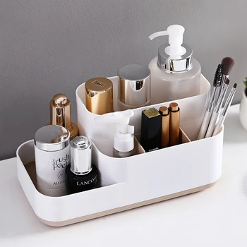 Badeværelse Kosmetiske Makeup Organizer Kosmetiske Smykker Halskæde Læift Storage Box Desktop Kvinder Sig Toiletbord Skønhed Sag