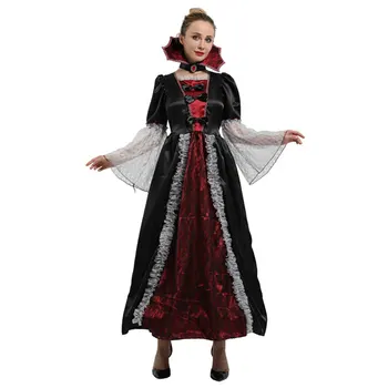 Voksne Kvinders Deluxe-Elite Grevinde Vampiress Kostume Vampira Cosplay Halloween, Karneval, Mardi Gras Party Fancy Kjole