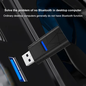 Trådløs USB Bluetooth-kompatibel Adapter Til PS5 PS4 Controller Tilbehør USB-PC-Adapter, BT5.0-Modtager, Sender