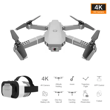 E68 Pro Drone Med 4K-Professionel luftfotografering Anti-Ryste Kameraet Sammenklappelig Fire-Akse Fly Gave Justerbar VR Briller