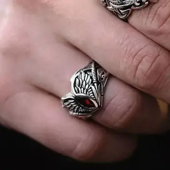 Klassisk Kreative englevinger Krystal Sølv Forgyldt Mænd Ring Hip-Hop Motorcykel Punk Mand Finger Ring AAA Smykker Zircon