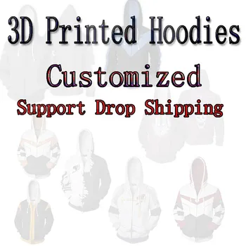 Drop Shipping 3D Printet Hoody Mænd Sweater med Lange Ærmer Cosplay Kostume S-5XL