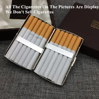 Høj Kvalitet Rustfrit Stål Små Vintage Cigaret Tilfældet For 12 Almindelig Størrelse Cigaretter Kasser Ryger Tilbehør Med Gaveæsker