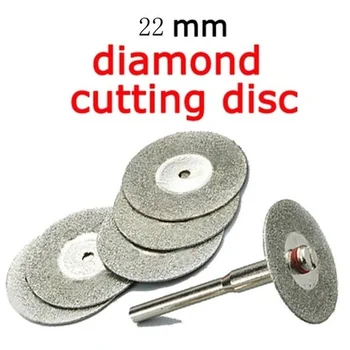 5PCS 22mm Emery Diamant skær Boret+1 Dorn for Dremel