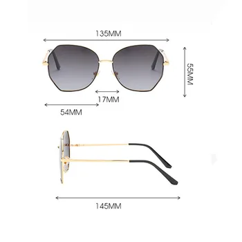 DYTYMJ Polariserede Solbriller Kvinder Mode Polygon Overdimensionerede solbriller til Kvinder Stel af Metal Gradient Vintage Solbriller Nuancer