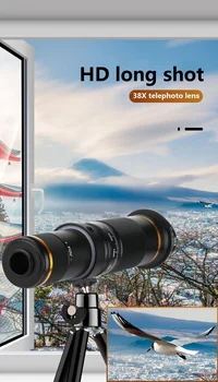 HOT 38X Teleskop med Zoom-Linse Monokulare Mobiltelefon, Kamera Linse til iPhone7 8 X XS 11 11PRO 12 12MINI 12promax Samsung, Huawei 327