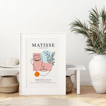 Matisse-Udstillingen Plakater Fransk Væg Kunst Print Abstrakte Linje Lærred Maleri Affiche Kvinde Væg Billeder For At Stue Indretning 32720