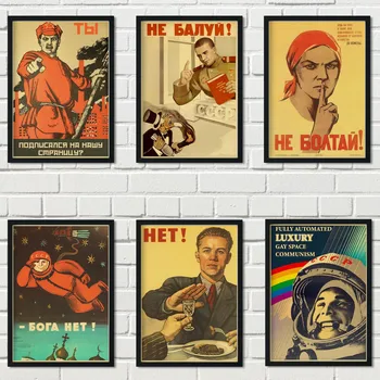 Vintage retro stil Stalins Sovjet CCCP plakat print og wall art retro dekorative maleri plakater familieværelse vægdekoration 32785