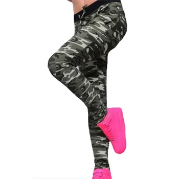 LJCUIYAO Camouflage Leggings Kvinder Leggings Strække Snor Casual Bukser, Mode Elastisk Talje Bomuld Ankel Længde Bukser