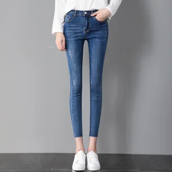 Kvindelige Streetwear Strække Skninny Jeans Bukser Kvinde, Høj Talje Slank Push Up Ankel Længde Jeans Blyant Bukser Kvinder