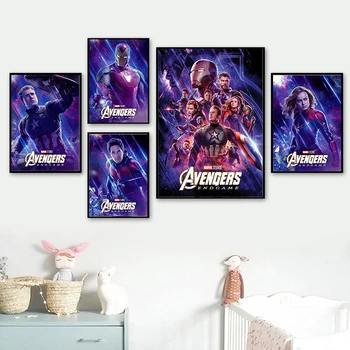 Avengers Film Plakat Marvel Superhelt Print På Lærred Maleri På Væg Kunst, Iron Man, Captain America Billede Med Hjem Indretning Gave Til Stede
